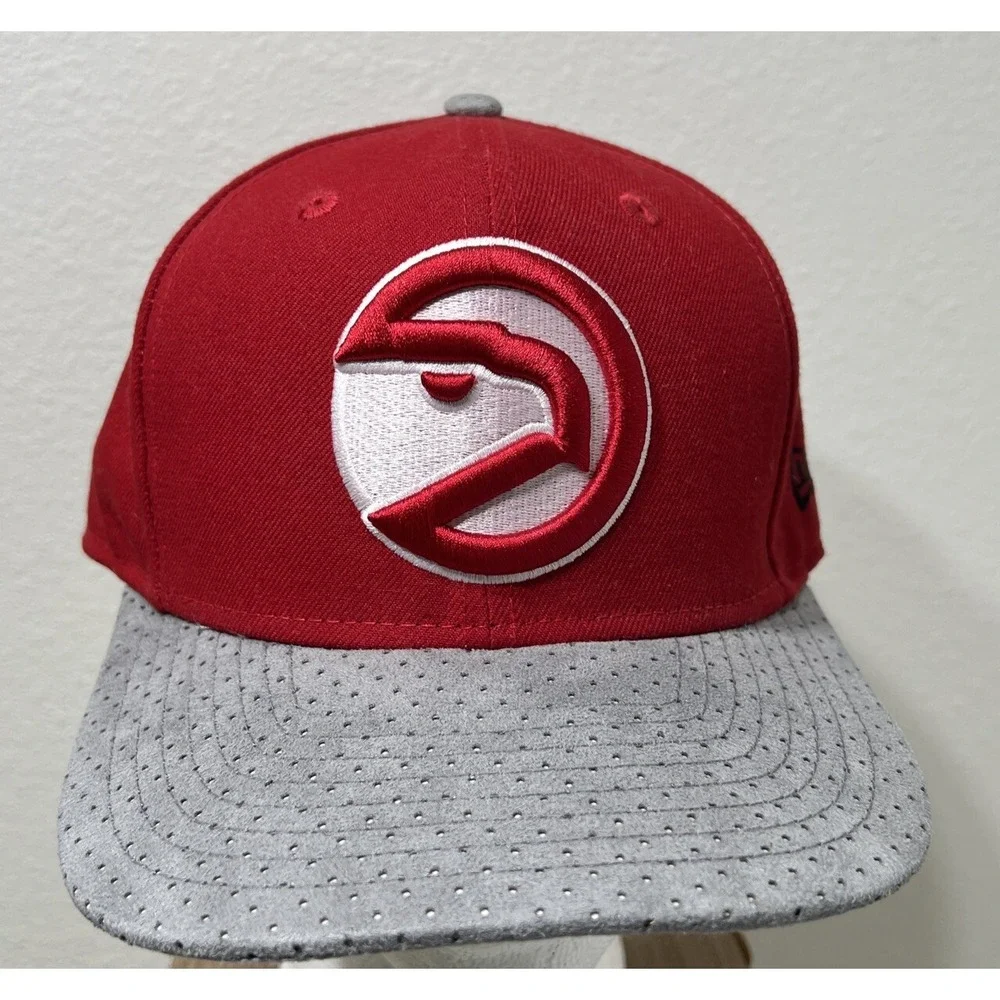 New Era 9fifty Atlanta Hawks Red Gray Adjustable Back Hat Ball Cap Original‎ Fit
